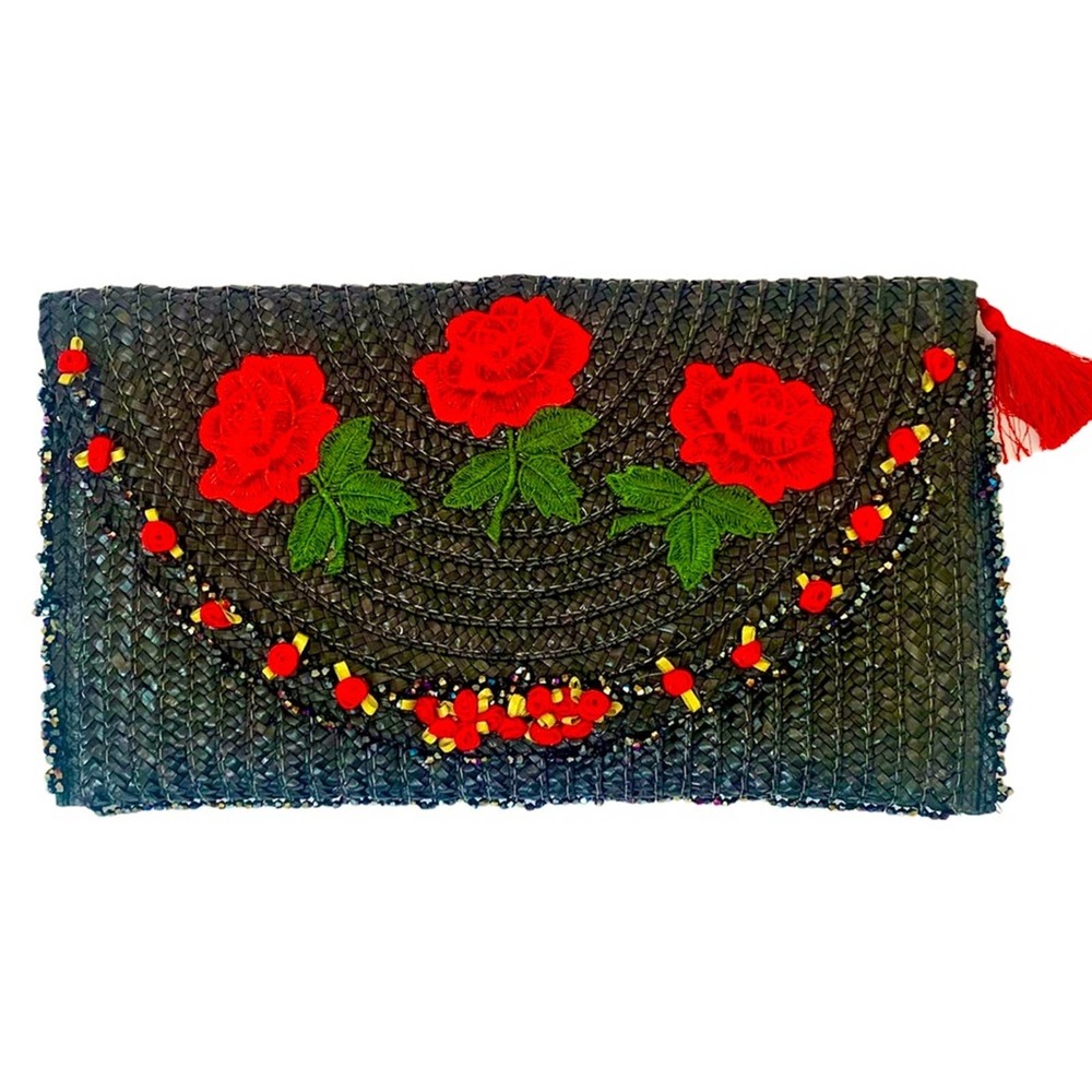 Wicker clutch embellished - NEW - OOAK